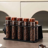 Maxbell Single Dose Coffee Cellar Stand Metal Storage Rack Modern Glass Tubes Holder