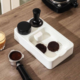 Maxbell Espresso Tamping Station Tamper Station Base for Worktop Coffee Bar Counters White