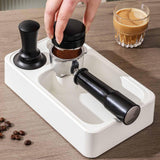 Maxbell Espresso Tamping Station Tamper Station Base for Worktop Coffee Bar Counters White