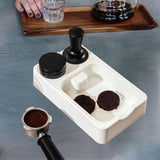 Maxbell Espresso Tamping Station Tamper Station Base for Worktop Coffee Bar Counters White