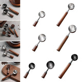 Maxbell Coffee Spoon 15ml/30ml Coffee Bean Spoon for Loose Tea Ingredients Seasoning 9.7cmx3.5cm Sliver