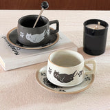 Maxbell Tea Cup and Saucer Versatile Vintage Style Coffee Mug for Water Milk Wedding White