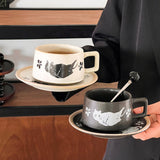 Maxbell Tea Cup and Saucer Versatile Vintage Style Coffee Mug for Water Milk Wedding White