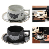 Maxbell Tea Cup and Saucer Versatile Vintage Style Coffee Mug for Water Milk Wedding White