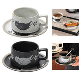 Maxbell Tea Cup and Saucer Versatile Vintage Style Coffee Mug for Water Milk Wedding White