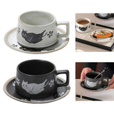 Maxbell Tea Cup and Saucer Versatile Vintage Style Coffee Mug for Water Milk Wedding White
