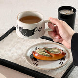 Maxbell Tea Cup and Saucer Versatile Vintage Style Coffee Mug for Water Milk Wedding White