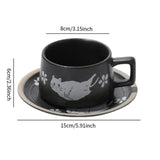 Maxbell Tea Cup and Saucer Versatile Vintage Style Coffee Mug for Water Milk Wedding Black