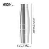 Maxbell Stainless Steel Water Bottle Single Wall Sports Bottle for Juice Running Gym 650ML