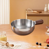 Maxbell Milk Heating Pot Portable Non Slip Kitchen Cookware for Heating Oil Pot Silver