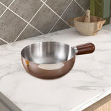 Maxbell Milk Heating Pot Portable Non Slip Kitchen Cookware for Heating Oil Pot Silver