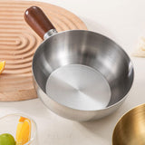 Maxbell Milk Heating Pot Portable Non Slip Kitchen Cookware for Heating Oil Pot Silver