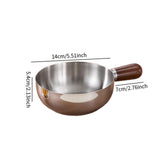 Maxbell Milk Heating Pot Portable Non Slip Kitchen Cookware for Heating Oil Pot Silver