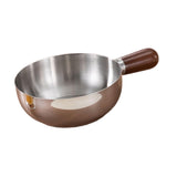 Maxbell Milk Heating Pot Portable Non Slip Kitchen Cookware for Heating Oil Pot Silver