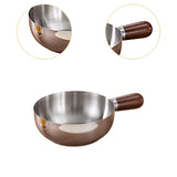 Maxbell Milk Heating Pot Portable Non Slip Kitchen Cookware for Heating Oil Pot Silver