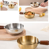 Maxbell Milk Heating Pot Portable Non Slip Kitchen Cookware for Heating Oil Pot Silver