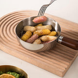 Maxbell Milk Heating Pot Portable Non Slip Kitchen Cookware for Heating Oil Pot Gold