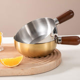Maxbell Milk Heating Pot Portable Non Slip Kitchen Cookware for Heating Oil Pot Gold