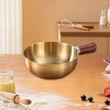 Maxbell Milk Heating Pot Portable Non Slip Kitchen Cookware for Heating Oil Pot Gold