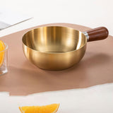 Maxbell Milk Heating Pot Portable Non Slip Kitchen Cookware for Heating Oil Pot Gold