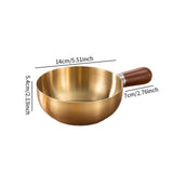 Maxbell Milk Heating Pot Portable Non Slip Kitchen Cookware for Heating Oil Pot Gold
