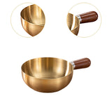 Maxbell Milk Heating Pot Portable Non Slip Kitchen Cookware for Heating Oil Pot Gold