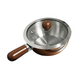 Maxbell Milk Heating Pot Portable Non Slip Kitchen Cookware for Heating Oil Pot Silver with Lid