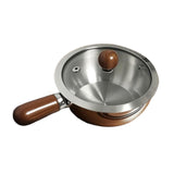 Maxbell Milk Heating Pot Portable Non Slip Kitchen Cookware for Heating Oil Pot Silver with Lid
