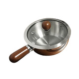 Maxbell Milk Heating Pot Portable Non Slip Kitchen Cookware for Heating Oil Pot Silver with Lid