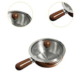 Maxbell Milk Heating Pot Portable Non Slip Kitchen Cookware for Heating Oil Pot Silver with Lid