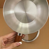 Maxbell Milk Heating Pot Portable Non Slip Kitchen Cookware for Heating Oil Pot Silver with Lid