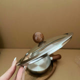 Maxbell Milk Heating Pot Portable Non Slip Kitchen Cookware for Heating Oil Pot Silver with Lid