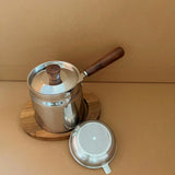 Maxbell Oil Strainer Pot and Lid Stainless Steel Frying Pot for Camping Frying Party with Filter