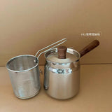 Maxbell Oil Strainer Pot and Lid Stainless Steel Frying Pot for Camping Frying Party with Basket