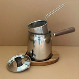 Maxbell Oil Strainer Pot and Lid Stainless Steel Frying Pot for Camping Frying Party with Basket