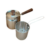 Maxbell Oil Strainer Pot and Lid Stainless Steel Frying Pot for Camping Frying Party with Basket