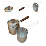 Maxbell Oil Strainer Pot and Lid Stainless Steel Frying Pot for Camping Frying Party with Basket