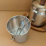 Maxbell Oil Strainer Pot and Lid Stainless Steel Frying Pot for Camping Frying Party with Filter Basket