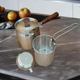 Maxbell Oil Strainer Pot and Lid Stainless Steel Frying Pot for Camping Frying Party with Filter Basket