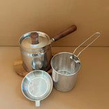 Maxbell Oil Strainer Pot and Lid Stainless Steel Frying Pot for Camping Frying Party with Filter Basket