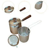 Maxbell Oil Strainer Pot and Lid Stainless Steel Frying Pot for Camping Frying Party with Filter Basket