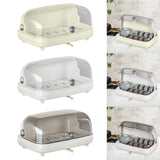 Maxbell Cup Storage Holder Dish Drainer with Clear Lid for Dishes Coffee Mug Bowls Beige