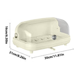 Maxbell Cup Storage Holder Dish Drainer with Clear Lid for Dishes Coffee Mug Bowls Beige