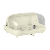 Maxbell Cup Storage Holder Dish Drainer with Clear Lid for Dishes Coffee Mug Bowls Beige