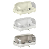 Maxbell Cup Storage Holder Dish Drainer with Clear Lid for Dishes Coffee Mug Bowls Beige