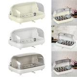 Maxbell Cup Storage Holder Dish Drainer with Clear Lid for Dishes Coffee Mug Bowls Beige
