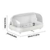 Maxbell Cup Storage Holder Dish Drainer with Clear Lid for Dishes Coffee Mug Bowls White