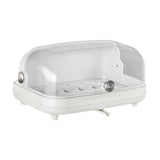 Maxbell Cup Storage Holder Dish Drainer with Clear Lid for Dishes Coffee Mug Bowls White