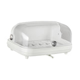 Maxbell Cup Storage Holder Dish Drainer with Clear Lid for Dishes Coffee Mug Bowls White