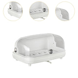 Maxbell Cup Storage Holder Dish Drainer with Clear Lid for Dishes Coffee Mug Bowls White